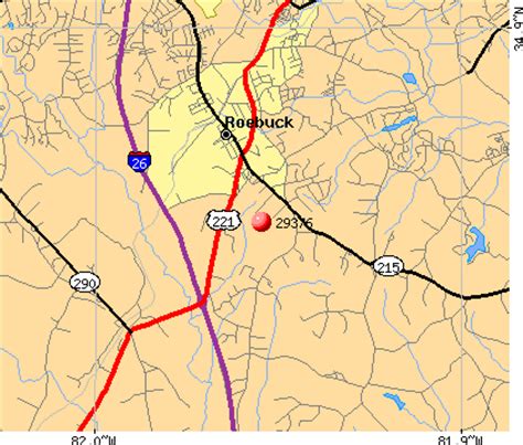 29376|roebuck sc zip code map.